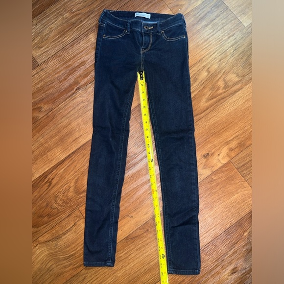 Abercrombie Kids Dark Wash Low-Rise Skinny Jean Leggings Girls Size 16 - Picture 6 of 7
